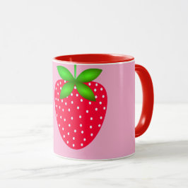 caneca estampada morango tasse