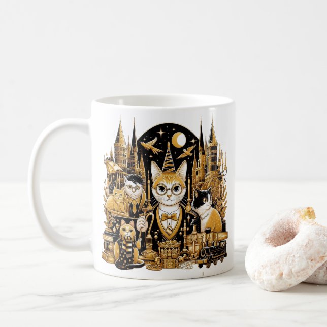 Caneca Gatos Hogwarts Kaffeetasse (Mit Donut)