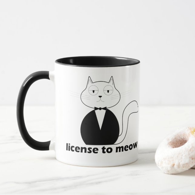 Caneca Mug - Cat. License to Meow Tasse (Mit Donut)
