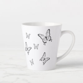 Caneca Pequena Branca Borboletas Milchtasse