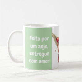 caneca personalizada anjo cupido com coração  kaffeetasse