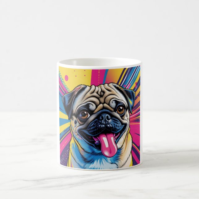 Caneca Pug Pop Art 01 Kaffeetasse (Mittel)
