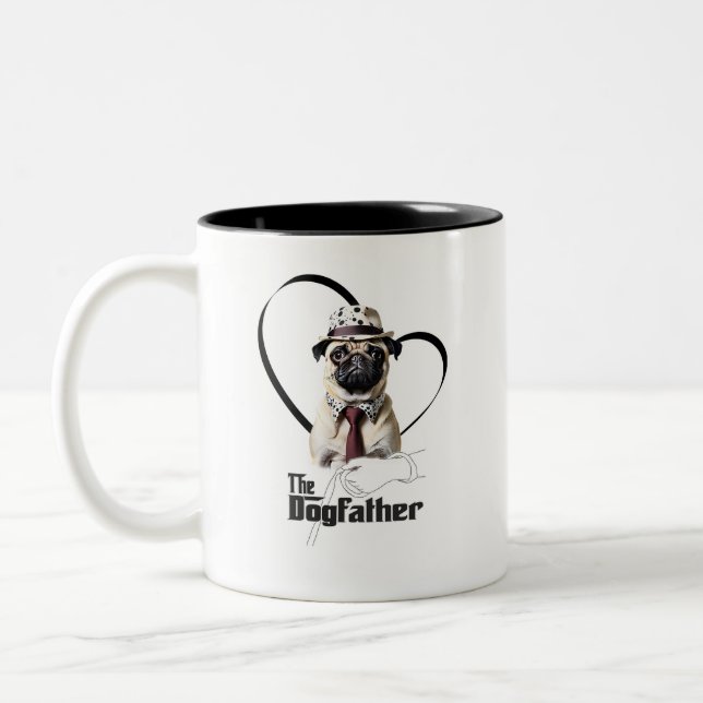 Caneca Pug - The Dogfather Zweifarbige Tasse (Links)