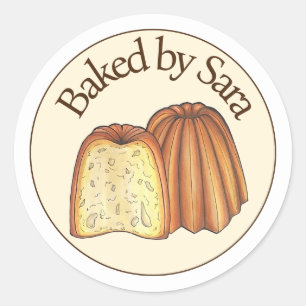 Canelé französischer Koch, gebacken von hausgemach Runder Aufkleber