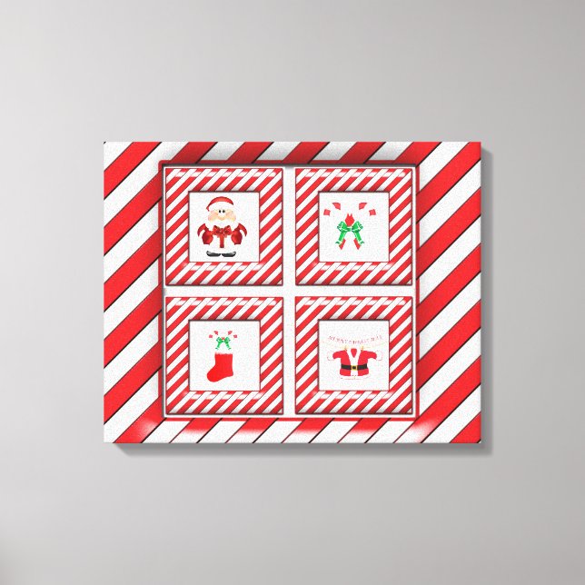 Canes und Santa Leinwanddruck (Vorderseite)