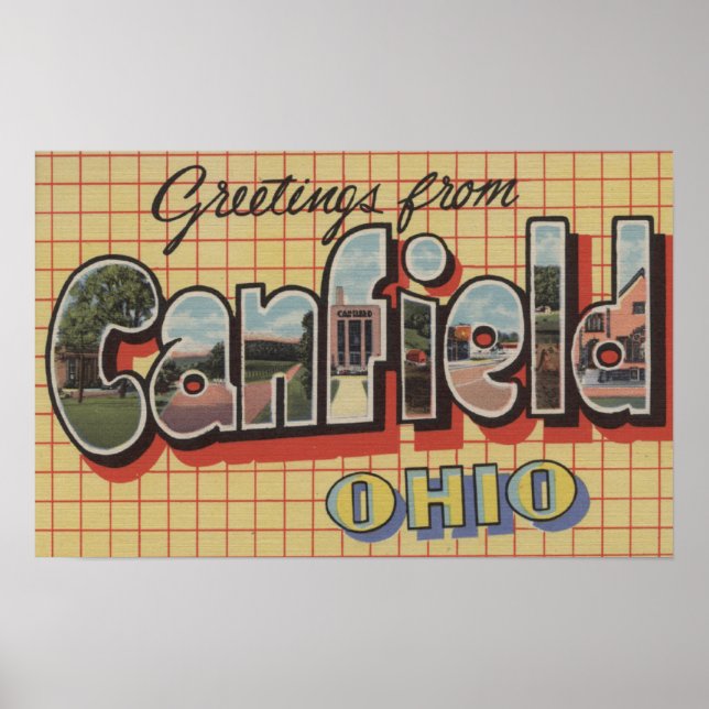 Canfield, Ohio - Große Buchstabenszenen Poster (Vorne)