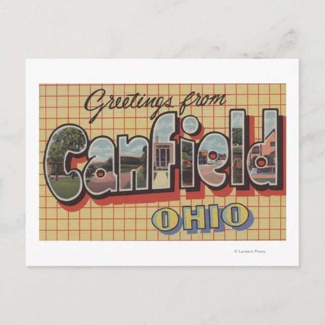 Canfield, Ohio - Große Buchstabenszenen Postkarte (Vorderseite)