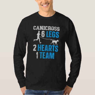 Canicross 6 Beine 2 Herz 1 Team Hund Sport läuft T-Shirt