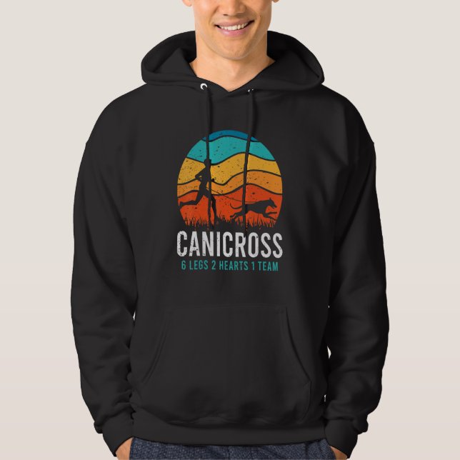 Canicross 6 Legs 2 Herz 1 Team Dog Running Puff Hoodie (Vorderseite)