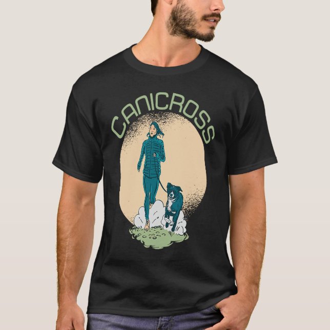 Canicross Run Running Dog Exercise Workout Sport T-Shirt (Vorderseite)
