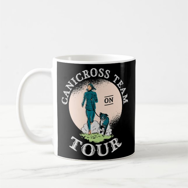 Canicross-Team auf Tour Dog Joggen laufen  Kaffeetasse (Links)