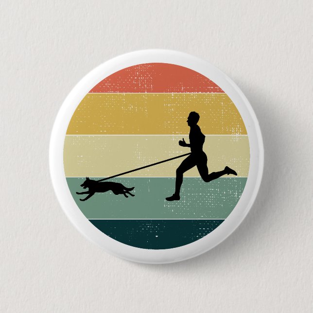 Canicross Trail Runner Dog Sport Button (Vorderseite)