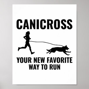 Canicross Trail Running Läufer Hunde Sport im Frei Poster