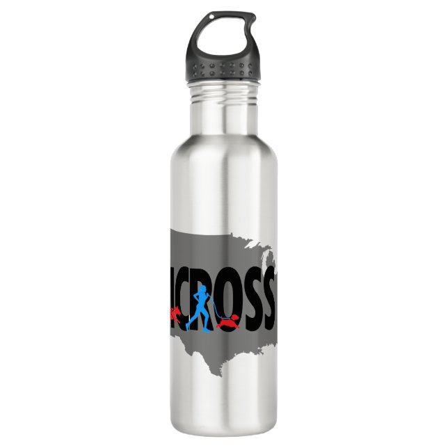Canicross USA Karte Wasser Flasche Edelstahlflasche (Vorderseite)