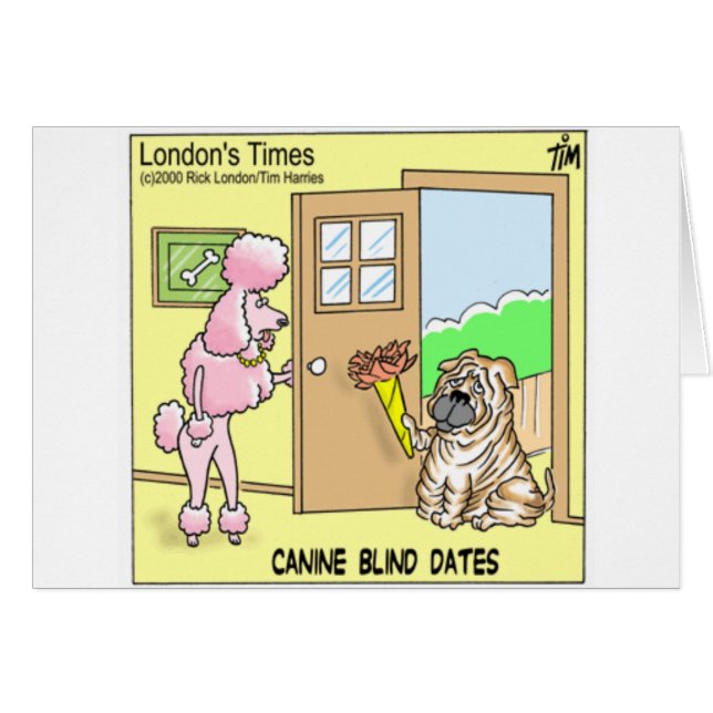 Canine Blind Dates Funny Dog Cartoon Geschenke & T (Vorderseite (Horizontal))