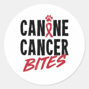 Canine Cancer Bites Dog Carcinoma Awareness Runder Aufkleber