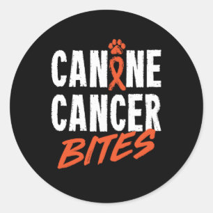 Canine Cancer Bites Runder Aufkleber