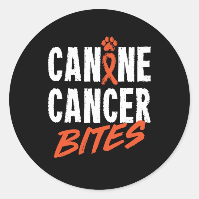 Canine Cancer Bites Runder Aufkleber (Vorderseite)