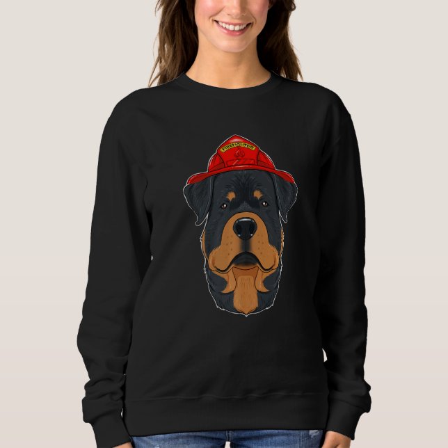 Canine Handler I Fireman Dog I Firefighter Rottwei Sweatshirt (Vorderseite)
