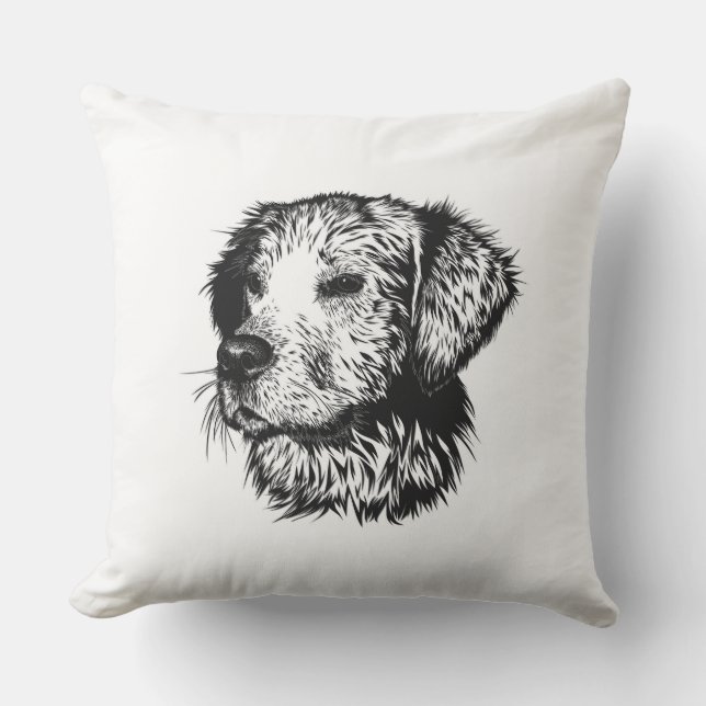 Canine Head Sketch Kissen (Vorderseite)
