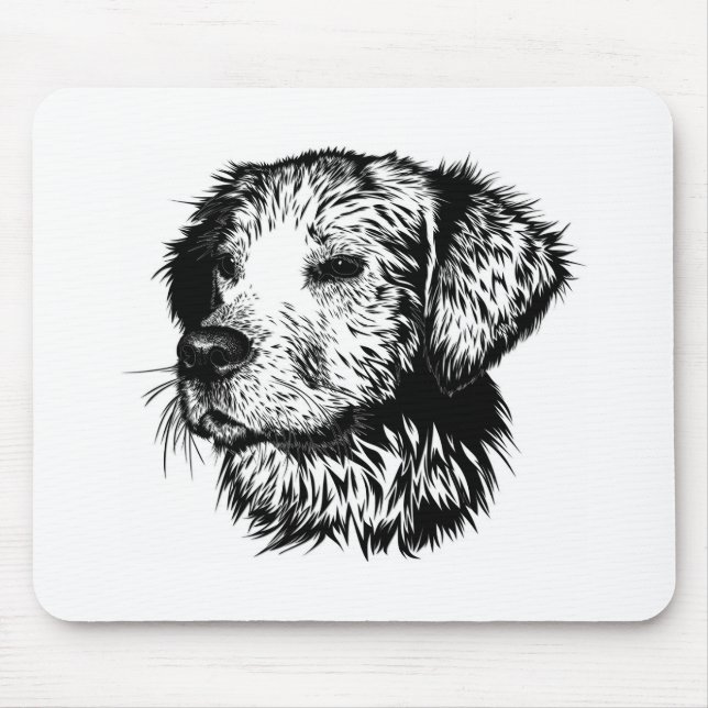 Canine Head Sketch Mousepad (Vorne)
