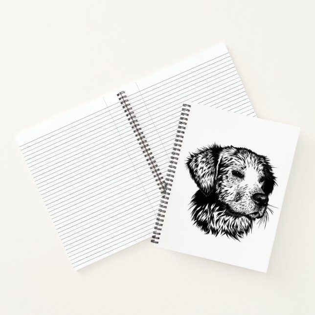 Canine Head Sketch Notizbuch (Innenseite)