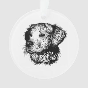 Canine Head Sketch Ornament