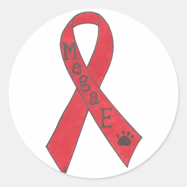 Canine Megaesophagus Support Ribbon Aufkleber (Vorderseite)