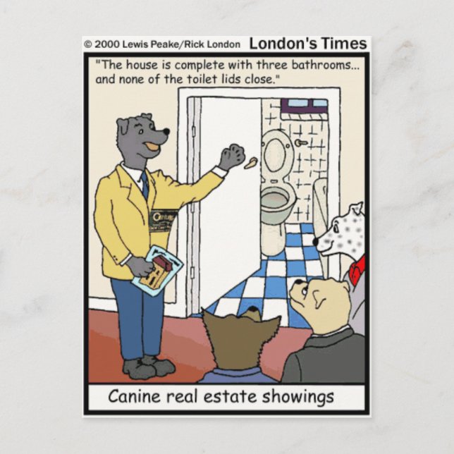 Canine Real Anwesen Sales Funny Gifts & T-Shirts Postkarte (Vorderseite)