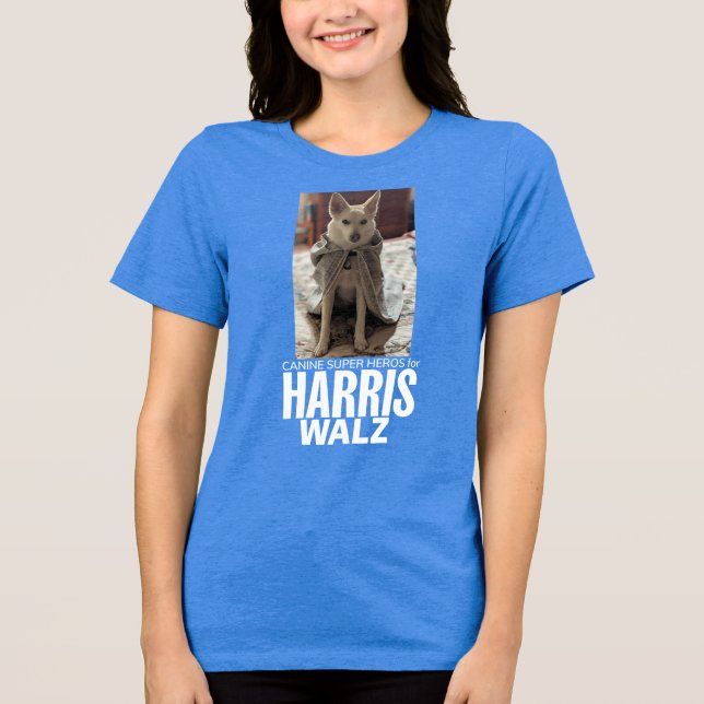 Canine Super Heros für Harris/Walz, umgekehrt Tri-Blend Shirt (Vorderseite)