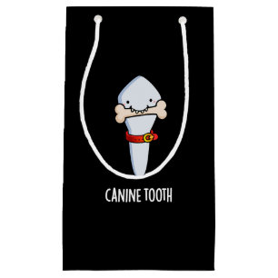 Canine Tooth Funny Dental Puff Dark BG Kleine Geschenktüte