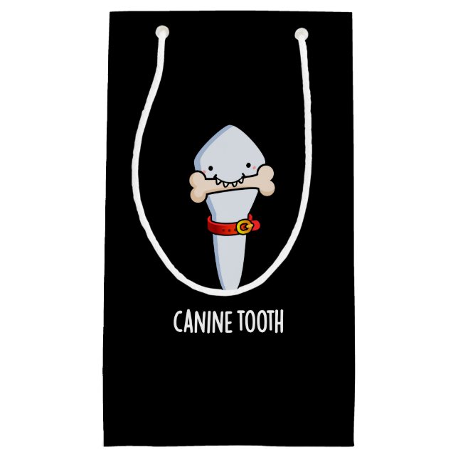 Canine Tooth Funny Dental Puff Dark BG Kleine Geschenktüte (Vorderseite)