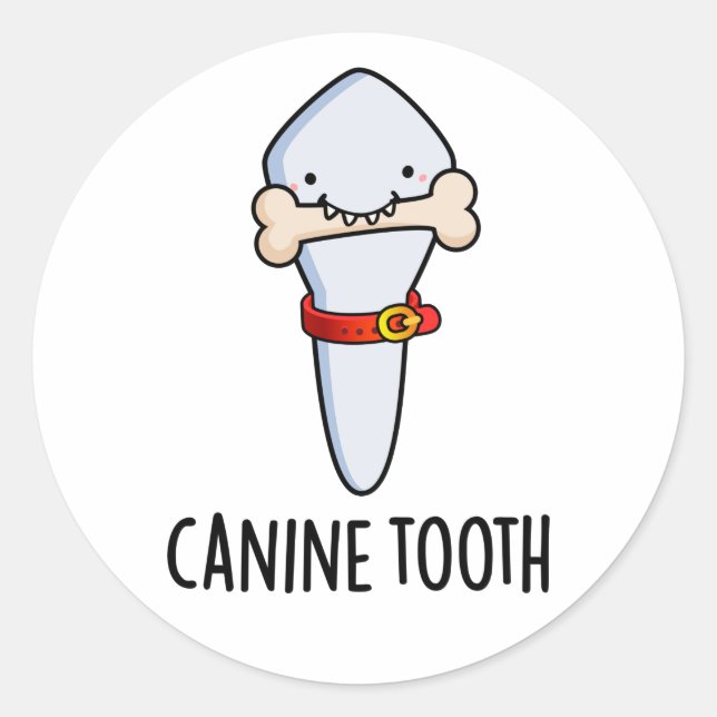 Canine Tooth Funny Dental Puff Runder Aufkleber (Vorderseite)