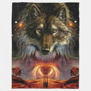 CANIS LUPIS (WOLF) FLEECEDECKE