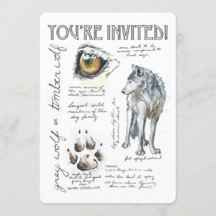 Canis Lupus Wolf Illustration Einladung