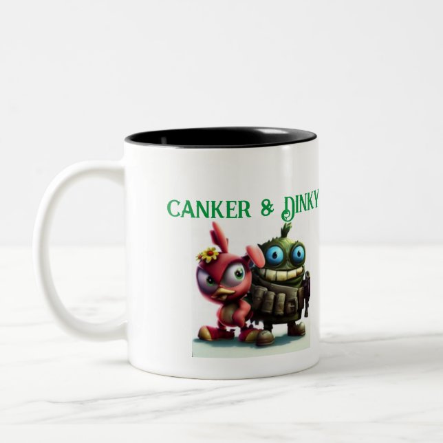 Canker & Dinky Classic Zwei-Tone-Tasse Zweifarbige Tasse (Links)