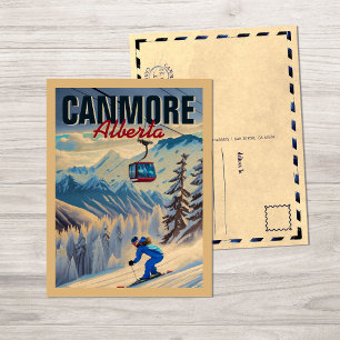 Canmore Alberta Mountains Kanada 1950er Postkarte