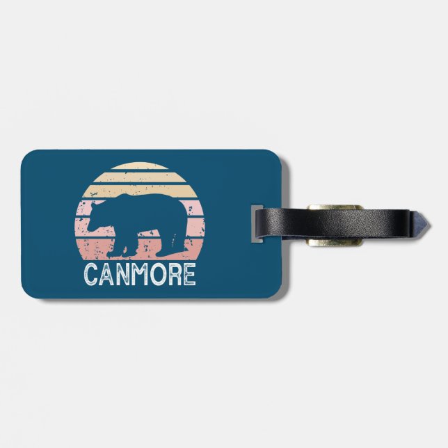 Canmore Alberta Retro Bear Gepäckanhänger (Rückseite horizontal)