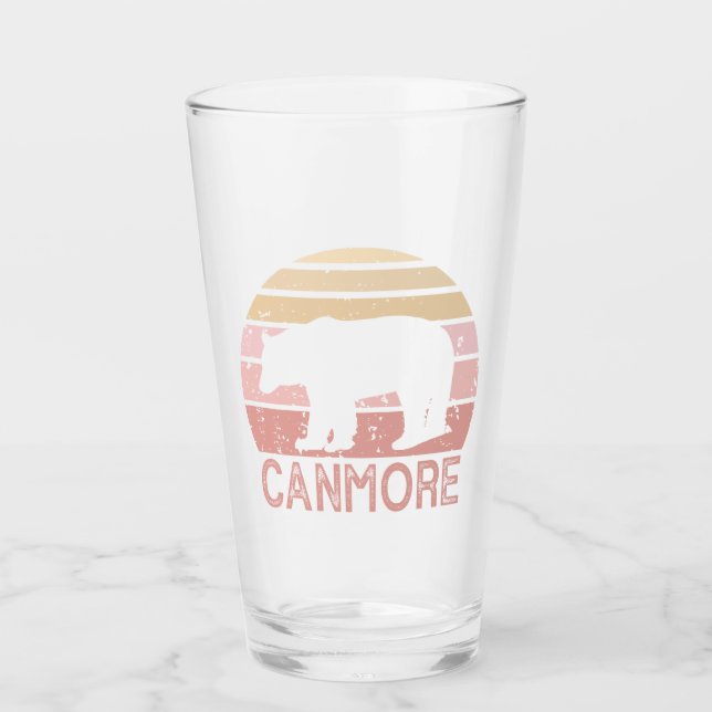 Canmore Alberta Retro Bear Glas (Vorderseite)