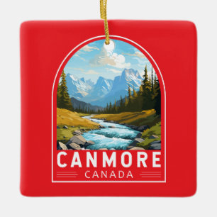 Canmore Canada Travel Art Vintag Keramikornament