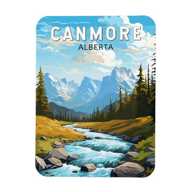 Canmore Canada Travel Art Vintag Magnet (Vertikal)