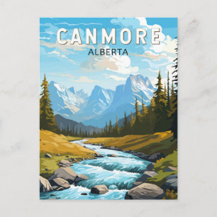 Canmore Canada Travel Art Vintag Postkarte