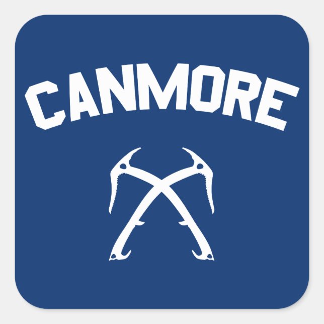 Canmore Ice Klettern Quadratischer Aufkleber (Vorderseite)