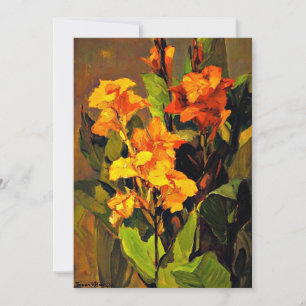 Canna-Lilien, Blumenmalerei von Franz Bischoff, Karte