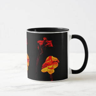 Canna Lilies auf schwarz Tasse