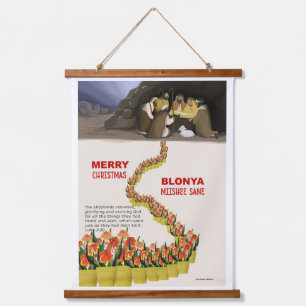 Canna Lilies Besuchen Sie die Manger Wandteppich Mit Holzrahmen