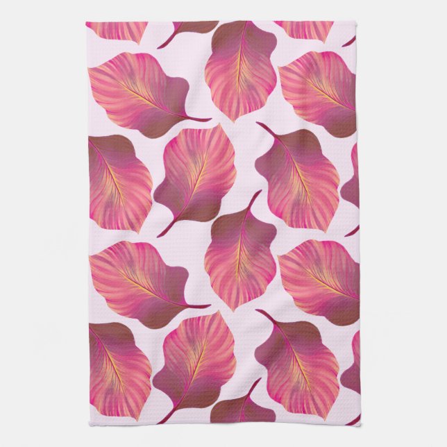Canna Tropicanna Blätter in Rosa Geschirrtuch (Vertikal)