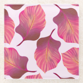 Canna Tropicanna Blätter in Rosa Glasuntersetzer