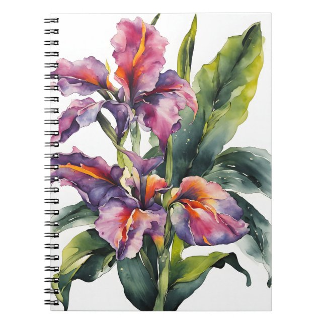 Canna - Watercolor flowers Notizblock (Vorderseite)