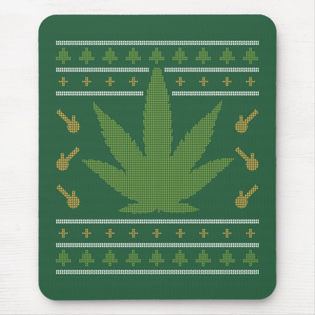 Cannabis Ugly Sweater Mousepad (Vorne)